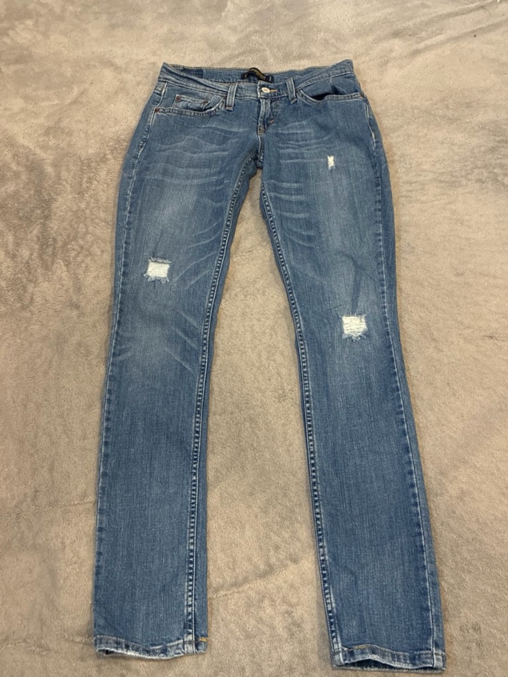 Levi’s 524 too super lowClassic Blue Distressed Women’s Jeans